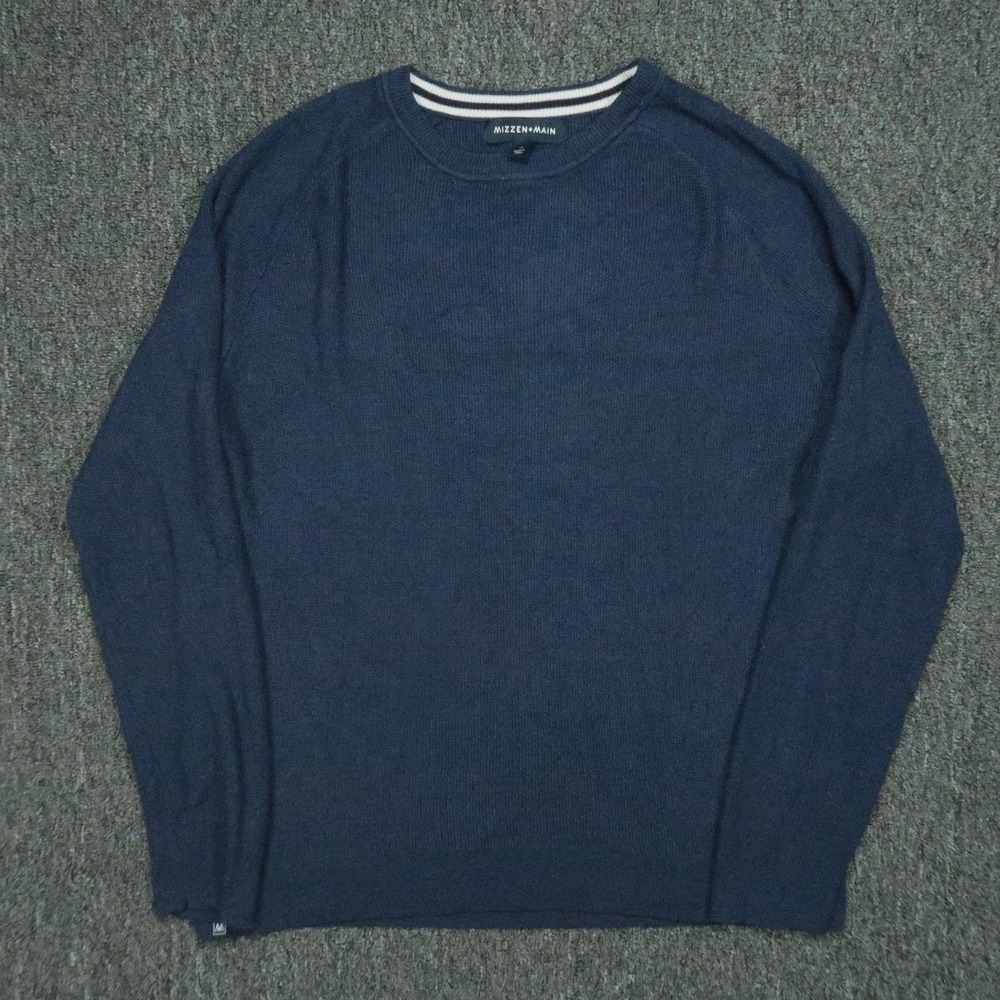 Mizzen Main Sweater Mens Large Blue Pullover Crew Neck Knit Jumper